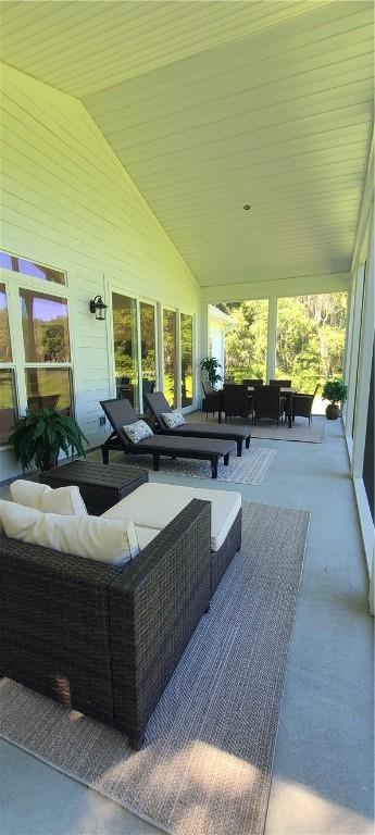 view of patio / terrace with an outdoor living space