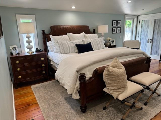 bedroom with light wood-type flooring