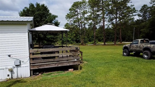 view of yard with a gazebo