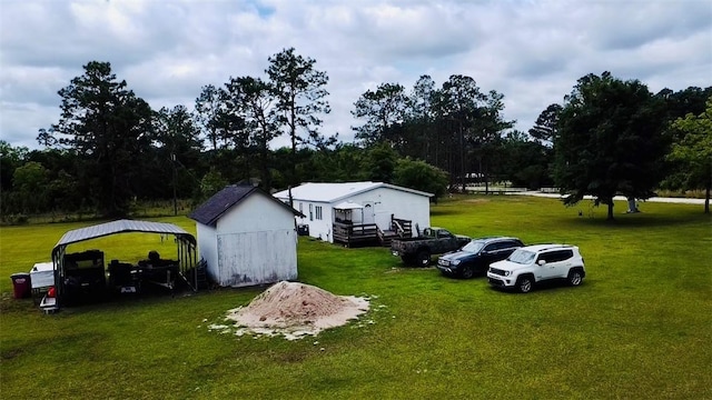 exterior space featuring a carport