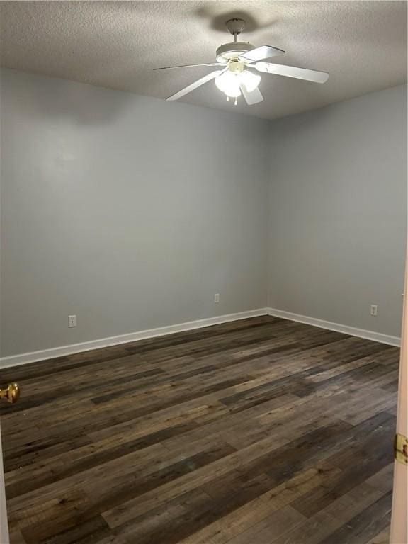 366 Moss Creek Ln, Brunswick, GA 31520 - empty room featuring a textured ceiling, dark wood-style flooring, and ceiling fan