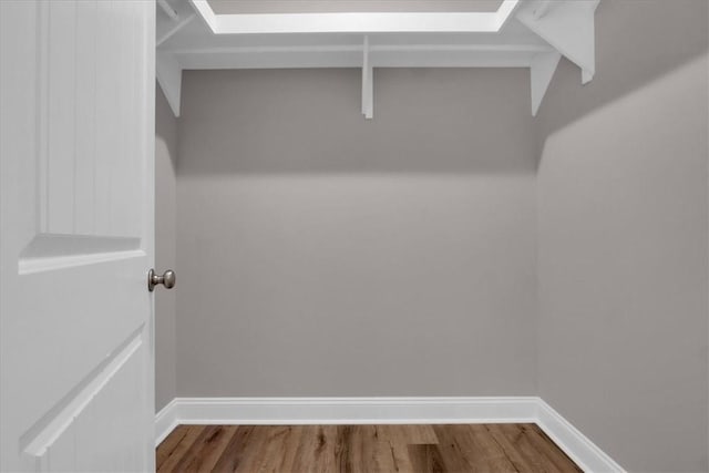 spacious closet with hardwood / wood-style floors