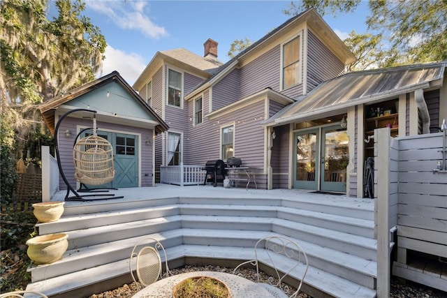 back of house with french doors