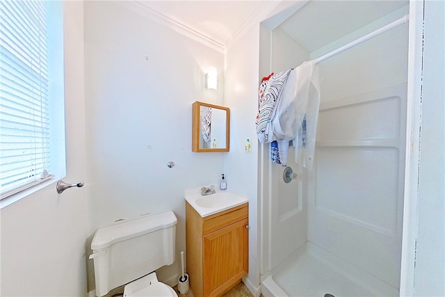 2867 Evergreen Rd, Waycross, GA 31501 - full bath featuring ornamental molding, a stall shower, and vanity