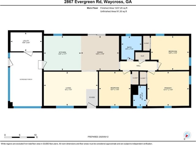 2867 Evergreen Rd, Waycross, GA 31501 - view of property floor plan