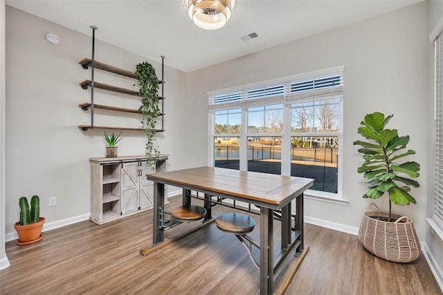 office area featuring hardwood / wood-style flooring