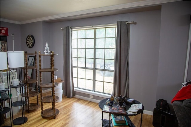320 Brobston St, Baxley, GA 31513 - living area with ornamental molding, plenty of natural light, and light wood-type flooring