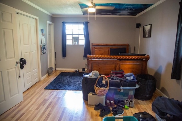 320 Brobston St, Baxley, GA 31513 - bedroom featuring crown molding, wood finished floors, and ceiling fan