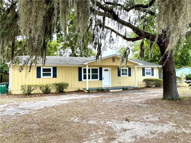 view of single story home