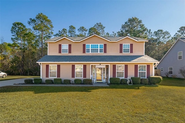 view of front of house with a front yard