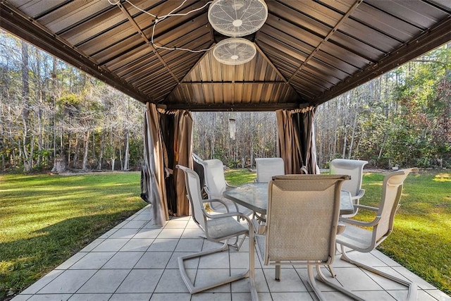 view of patio / terrace with a gazebo