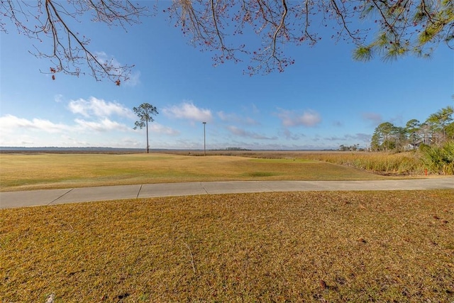 view of yard with a rural view