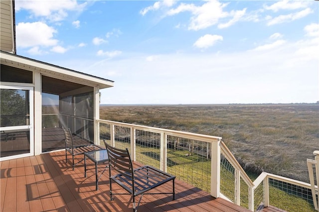 deck with a sunroom