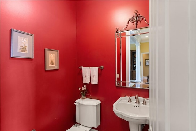 bathroom with a sink and toilet