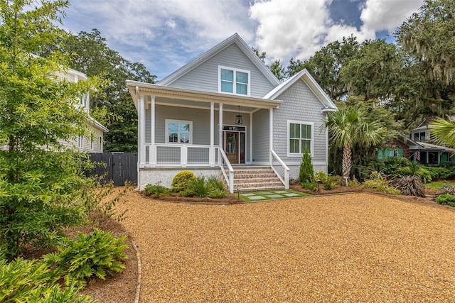 bungalow featuring covered porch