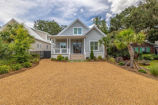 view of front of house with covered porch