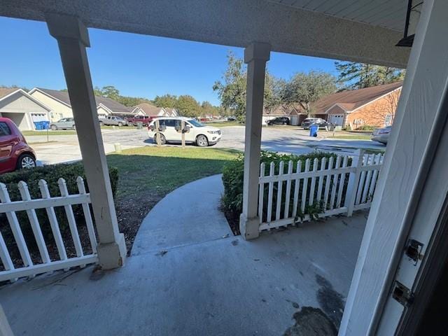 view of patio featuring covered porch