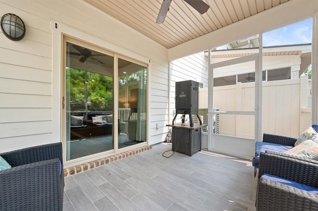 404 Mariners Cir, Saint Simons Island, GA 31522 - sunroom with a ceiling fan