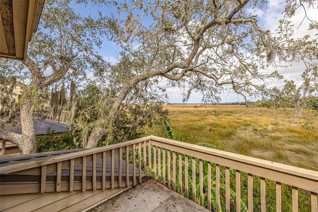 deck featuring a rural view