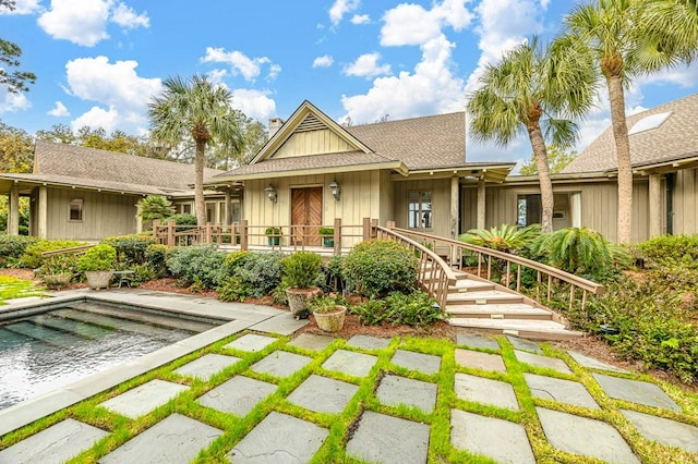 view of front of property with a patio