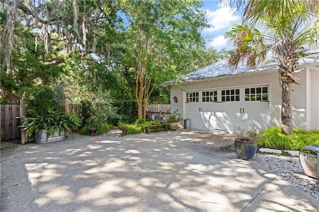 view of garage