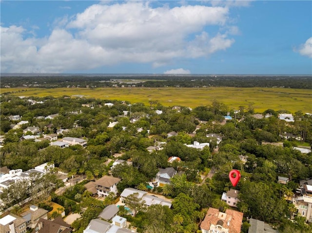 4206 Tenth St, Saint Simons Island, GA 31522 - aerial view of property and surrounding area with nearby suburban area