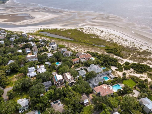 4206 Tenth St, Saint Simons Island, GA 31522 - aerial overview of property's location with a nearby body of water, nearby suburban area, and a pool