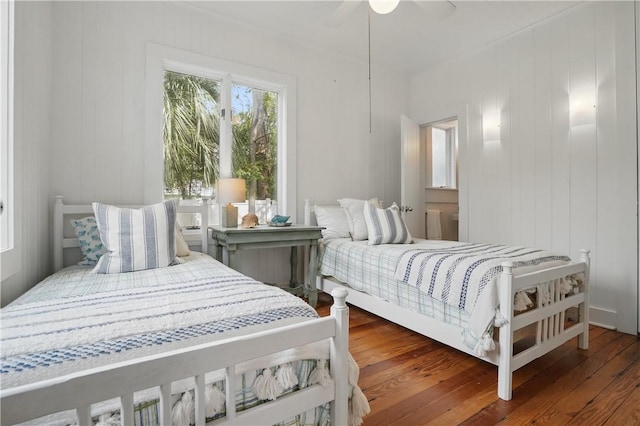 4206 Tenth St, Saint Simons Island, GA 31522 - bedroom featuring hardwood / wood-style flooring and a ceiling fan
