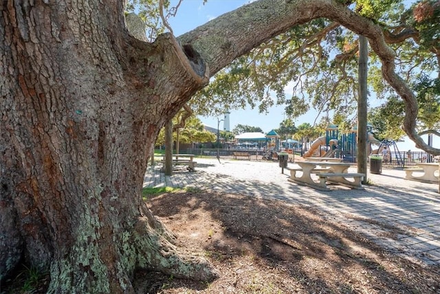 view of yard with a playground