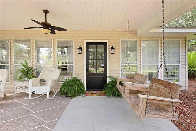 1152 Julienton Lndg NE, Townsend, GA 31331 - view of exterior entry with a ceiling fan
