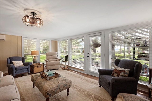 1152 Julienton Lndg NE, Townsend, GA 31331 - sunroom with french doors, healthy amount of natural light, and a wall unit AC