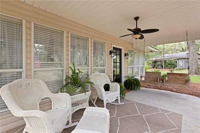1152 Julienton Lndg NE, Townsend, GA 31331 - covered porch with a ceiling fan
