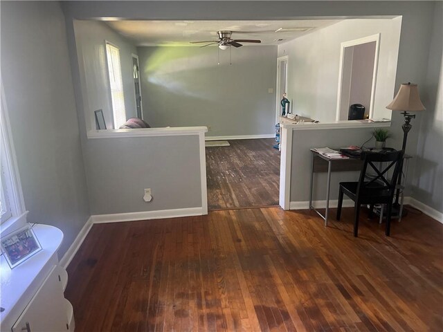 3228 Reynolds St, Brunswick, GA 31520 - corridor with dark wood-style flooring and baseboards