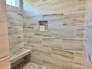 bathroom with walk in shower