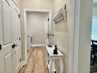 entryway featuring light hardwood / wood-style flooring