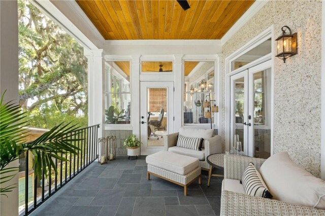 1232 Riverpoint Ln NE, Townsend, GA 31331 - sunroom featuring french doors and healthy amount of natural light
