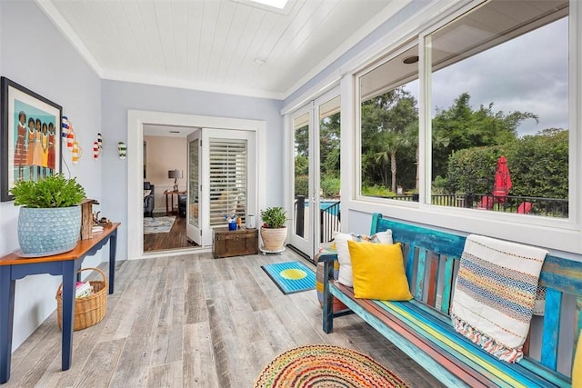 sunroom with french doors