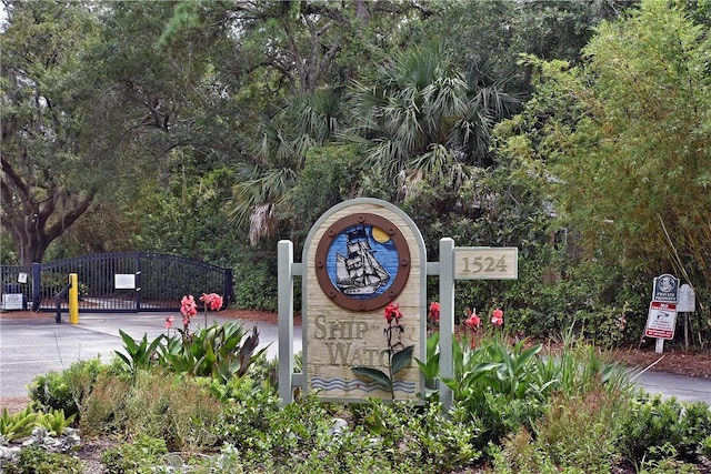 view of community sign