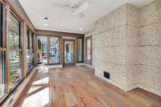 217 Five Pounds Rd, Saint Simons Island, GA 31522 - entryway with ceiling fan, healthy amount of natural light, hardwood / wood-style floors, and recessed lighting