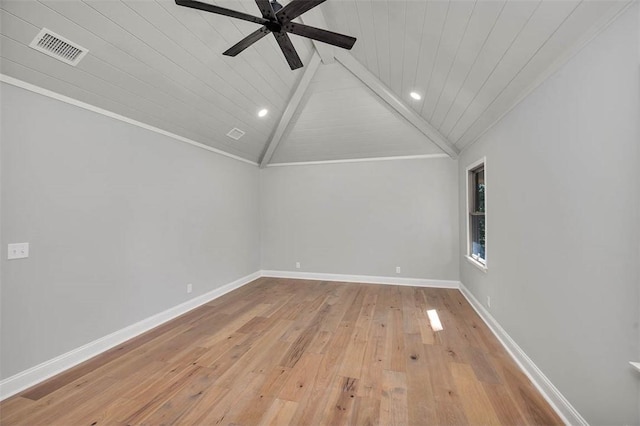 217 Five Pounds Rd, Saint Simons Island, GA 31522 - spare room with hardwood / wood-style floors, ceiling fan, recessed lighting, baseboards, and wood ceiling
