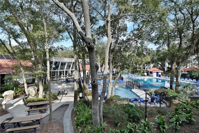 view of pool with a patio area