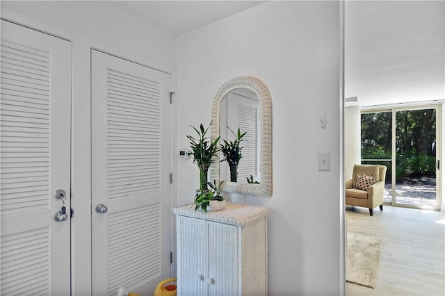 hallway featuring light wood-type flooring