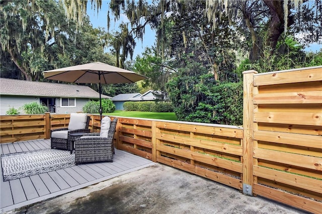 view of patio with a deck