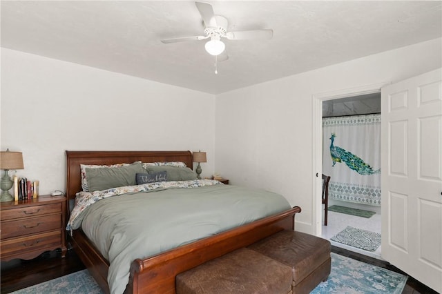 686 S Fourth St, Jesup, GA 31545 - bedroom featuring ceiling fan and wood finished floors