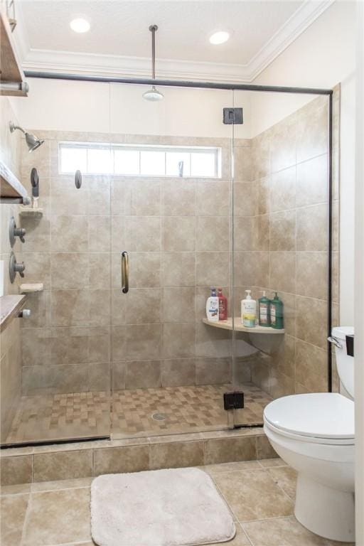 4901 Stanfield Rd, Patterson, GA 31557 - full bathroom with crown molding and a stall shower