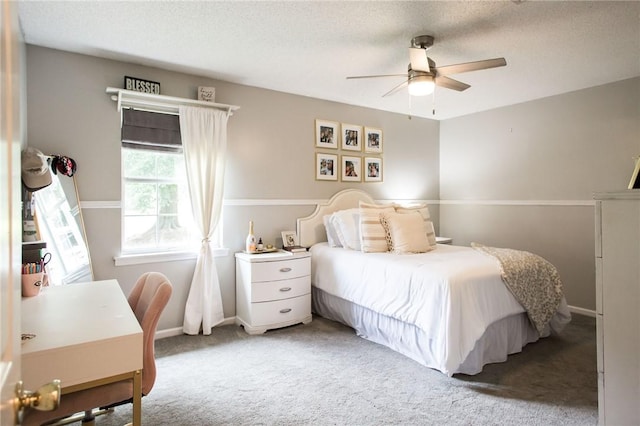 313 White Pine Highway, Nicholls, GA 31554 - bedroom featuring light colored carpet, a textured ceiling, ceiling fan, and baseboards