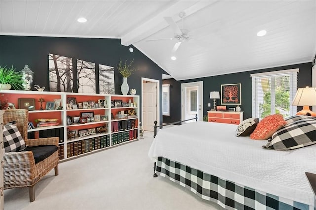 552 Old Plantation Rd, Jekyll Island, GA 31527 - carpeted bedroom with recessed lighting and ceiling fan
