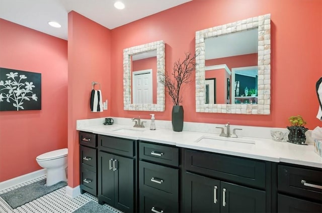 552 Old Plantation Rd, Jekyll Island, GA 31527 - full bathroom featuring double vanity and recessed lighting