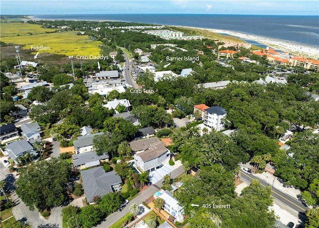 405 Everett St, Saint Simons Island, GA 31522 - aerial view of property and surrounding area with expansive coastline