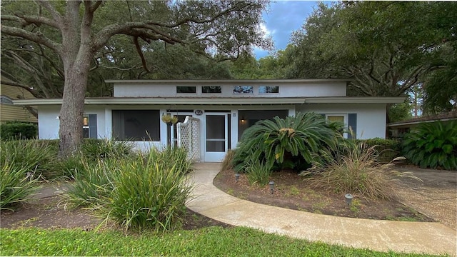 view of front of home featuring stucco siding